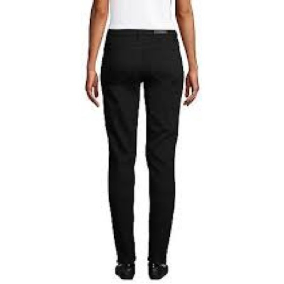 Lands' End high rise straight black denim jeans NWT Sz-4. O2 - Picture 2 of 10